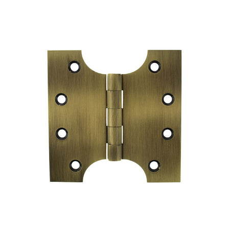 This is an image of Atlantic (Solid Brass) Parliament Hinges 4" x 2" x 4mm - Antique Brass available to order from Trade Door Handles.