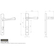 This image is a line drwaing of a Manital - Astro Lever on Euro Lock Narrowplate 92mm c/c - Satin Chrome available to order from Trade Door Handles in Kendal