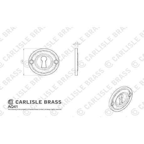 This image is a line drwaing of a Carlisle Brass - Small Escutcheon - Satin Chrome available to order from Trade Door Handles in Kendal