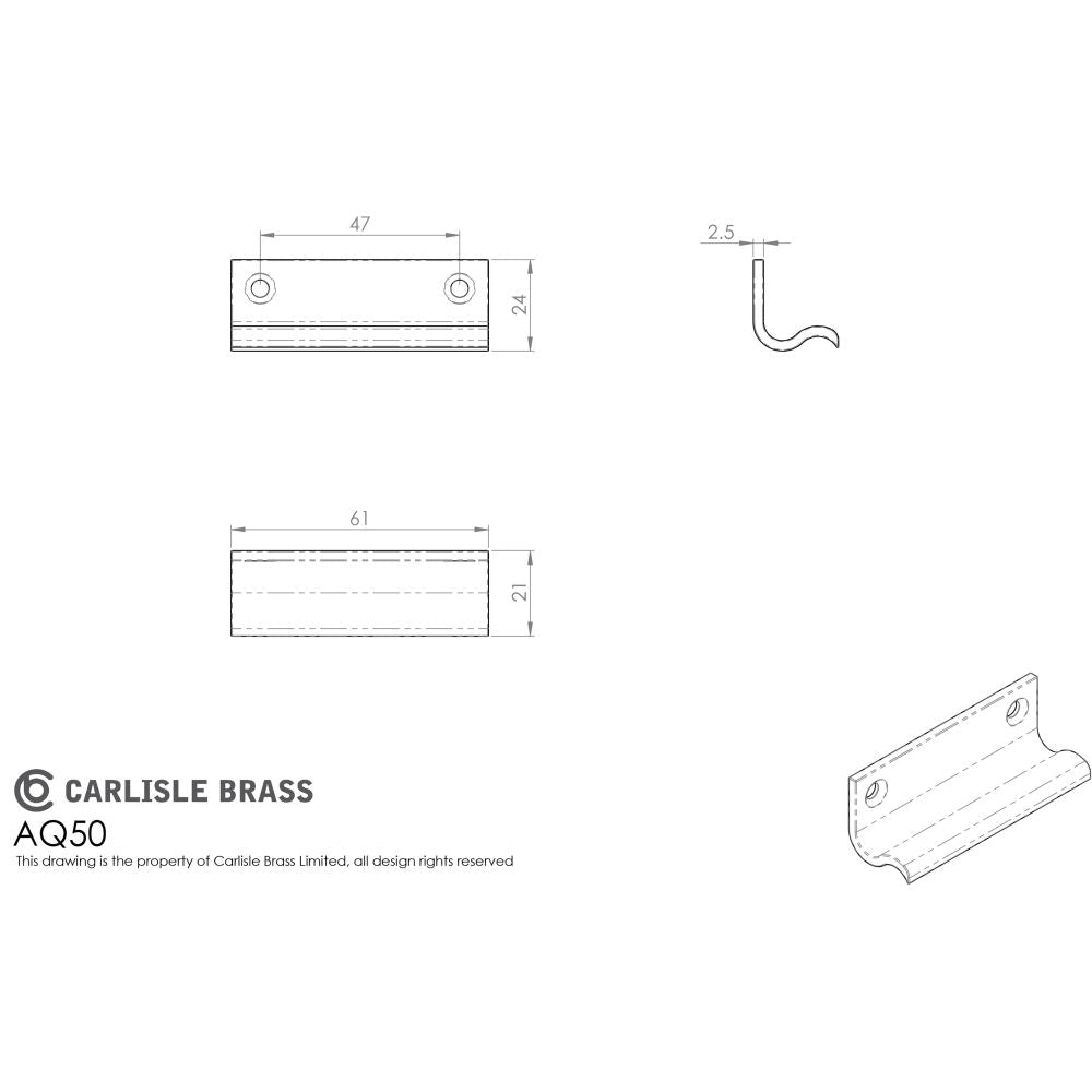 This image is a line drwaing of a Carlisle Brass - Sash Window Lift - Polished Brass available to order from Trade Door Handles in Kendal