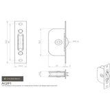 This image is a line drwaing of a Carlisle Brass - Sash Window Axle Pulley Galvanised Forend - Galvanised available to order from Trade Door Handles in Kendal