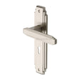 This is an image of a Heritage Brass - Door Handle Lever Lock Astoria Design Satin Nickel Finish, ast5900-sn that is available to order from Trade Door Handles in Kendal.