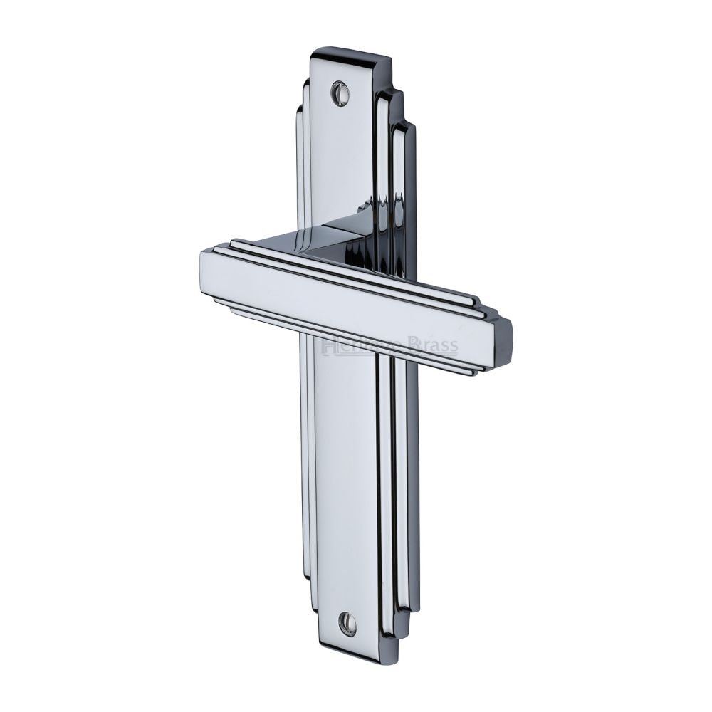 This is an image of a Heritage Brass - Door Handle Lever Latch Astoria Design Polished Chrome Finish, ast5910-pc that is available to order from Trade Door Handles in Kendal.