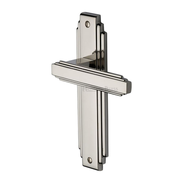 This is an image of a Heritage Brass - Door Handle Lever Latch Astoria Design Polished Nickel Finish, ast5910-pnf that is available to order from Trade Door Handles in Kendal.