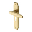 This is an image of a Heritage Brass - Door Handle Euro Profile Astoria Design Satin Brass Finish, ast5948-sb that is available to order from Trade Door Handles in Kendal.