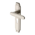 This is an image of a Heritage Brass - Door Handle Euro Profile Astoria Design Satin Nickel Finish, ast5948-sn that is available to order from Trade Door Handles in Kendal.