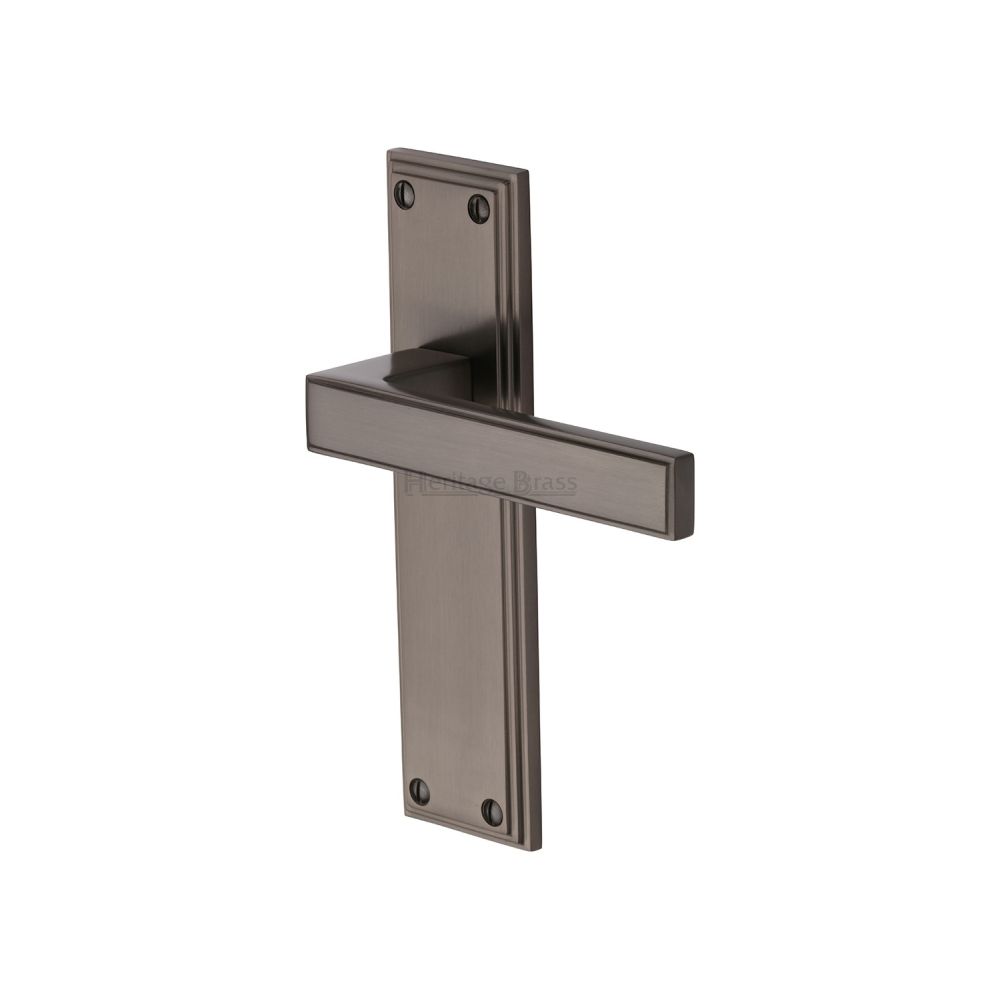 This is an image of a Heritage Brass - Door Handle Lever Latch Atlantis Design Matt Bronze Finish, atl5710-mb that is available to order from Trade Door Handles in Kendal.