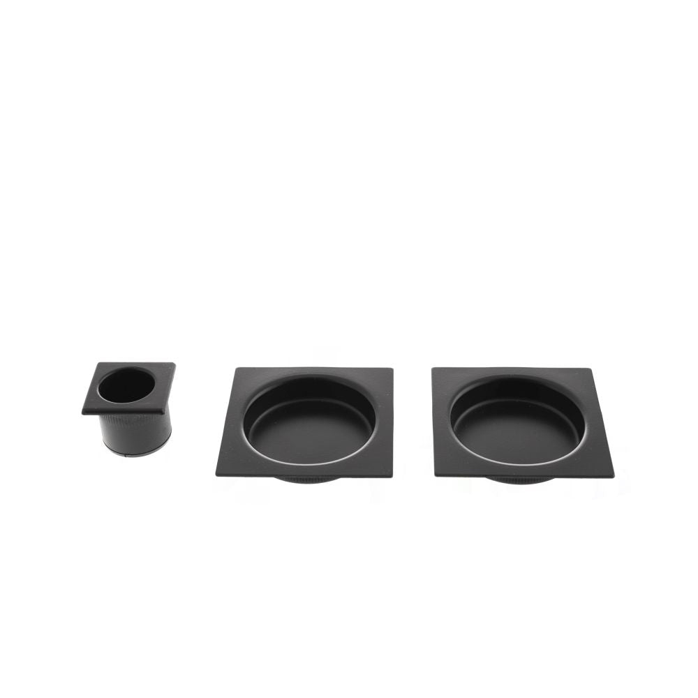 High quality image of AGB Sliding Door Flush Pull Square - Matt Black | Sku. b019301093 | available to order from Trade Door Handles in Kendal.
