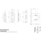 This image is a line drwaing of a Eurospec - Easi-T Residential Bathroom Lock 78mm Radius - Satin Nickel available to order from Trade Door Handles in Kendal