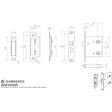 This image is a line drwaing of a Eurospec - Easi-T Residential Bathroom Lock 78mm Radius - Electro Brassed available to order from Trade Door Handles in Kendal