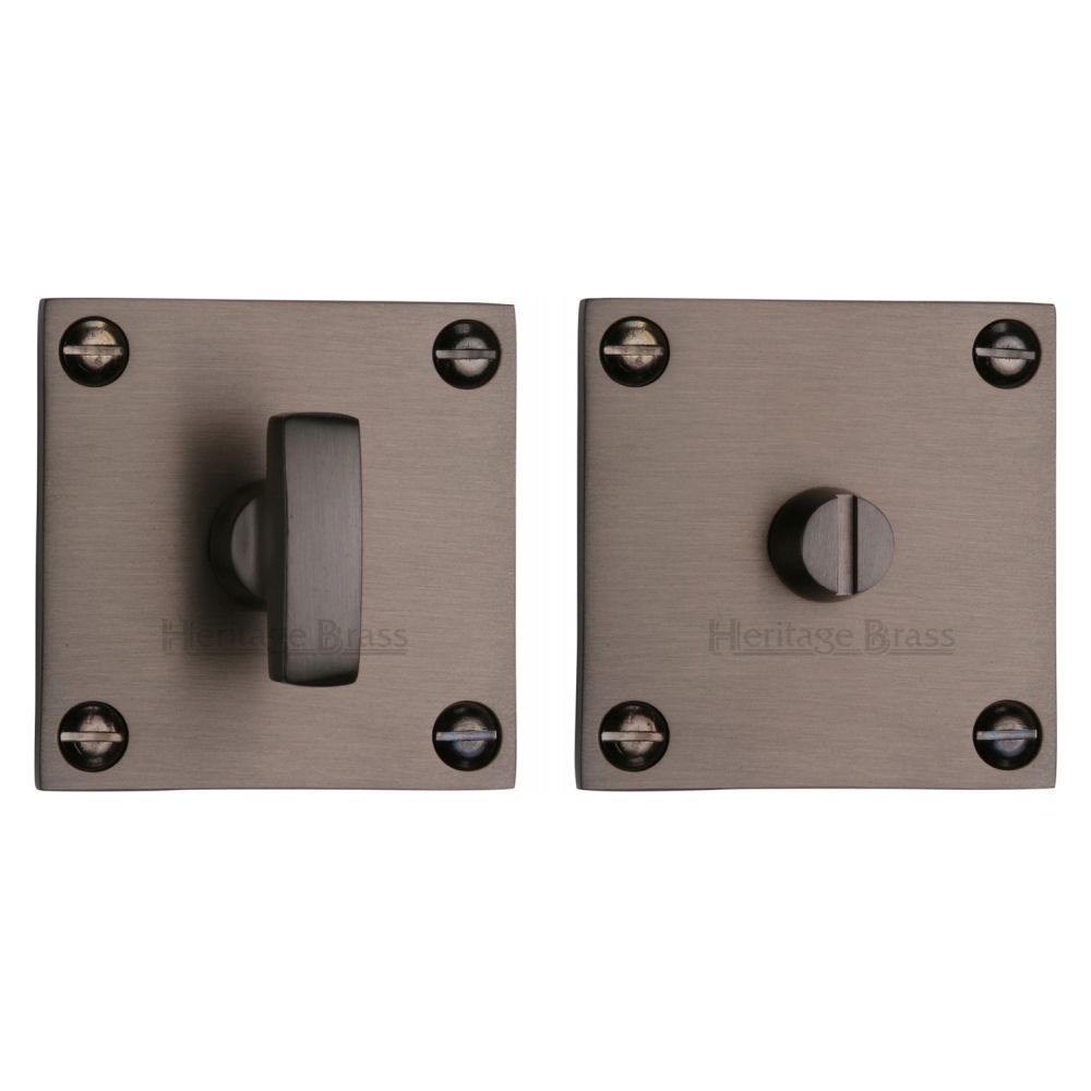 This is an image of a Heritage Brass - Square Low profile Thumbturn & Emergency Release Matt Bronze Fi, bau1555-mb that is available to order from Trade Door Handles in Kendal.