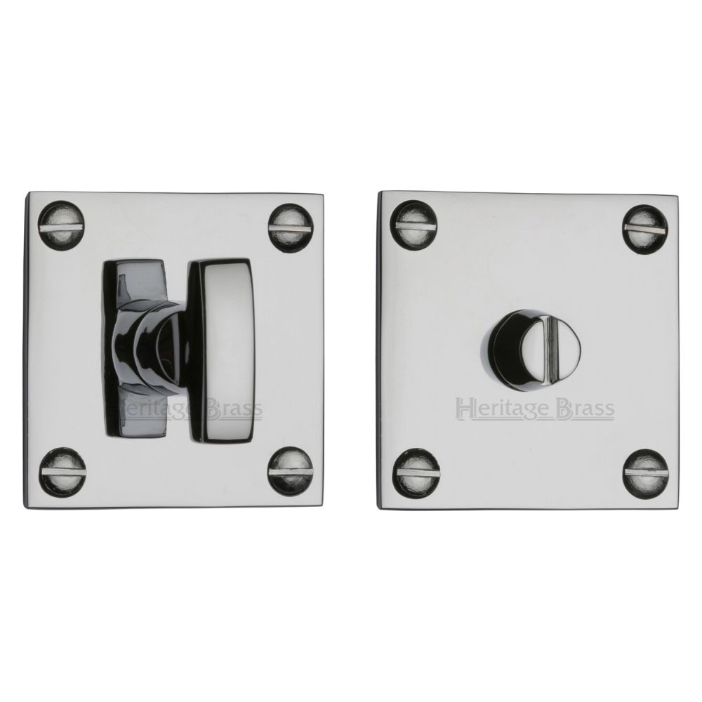 This is an image of a Heritage Brass - Square Low profile Thumbturn & Emergency Release Polished Chrome Fi, bau1555-pc that is available to order from Trade Door Handles in Kendal.