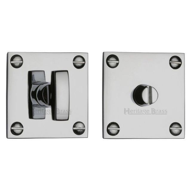 This is an image of a Heritage Brass - Square Low profile Thumbturn & Emergency Release Polished Chrome Fi, bau1555-pc that is available to order from Trade Door Handles in Kendal.