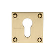 This is an image of a Heritage Brass - Euro Profile Cylinder Escutcheon Satin Brass Finish, bau1558-sb that is available to order from Trade Door Handles in Kendal.