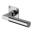 This is an image of a Heritage Brass - Door Handle Lever Latch on Square Rose Bauhaus Design Polished Chro, bau1926-pc that is available to order from Trade Door Handles in Kendal.