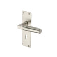 This is an image of a Heritage Brass - Door Handle Lever Lock Bauhaus Design Satin Nickel Finish, bau7300-sn that is available to order from Trade Door Handles in Kendal.