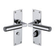 This is an image of a Heritage Brass - Door Handle for Bathroom Bauhaus Design Polished Chrome Finish, bau7330-pc that is available to order from Trade Door Handles in Kendal.