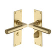 This is an image of a Heritage Brass - Door Handle for Bathroom Bauhaus Design Satin Brass Finish, bau7330-sb that is available to order from Trade Door Handles in Kendal.