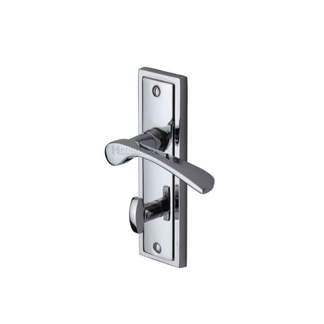 This is an image of a Sorrento - Door Handle for Bathroom Boston Design Polished Chrome F, bos1030-pc that is available to order from Trade Door Handles in Kendal.