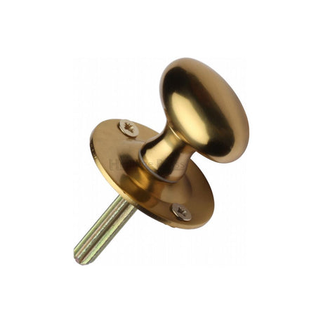 This is an image of a Heritage Brass - Oval Thumbturn w/o Bolt Polished Brass Finish, bt5-pb that is available to order from Trade Door Handles in Kendal.