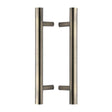 This is an image of a Heritage Brass - Back to Back Door Pull Handle Bar Design 305mm Antique Brass Finish, btb1361-305-at that is available to order from Trade Door Handles in Kendal.