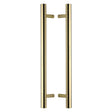 This is an image of a Heritage Brass - Back to Back Door Pull Handle Bar Design 457mm Polished Brass Finish, btb1361-457-pb that is available to order from Trade Door Handles in Kendal.