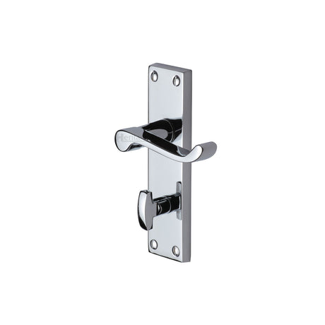 This is an image of a Heritage Brass - Door Handle for Bathroom Builders' Range Polished Chrome finish, bui420-pc that is available to order from Trade Door Handles in Kendal.