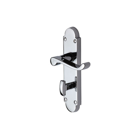 This is an image of a Heritage Brass - Door Handle for Bathroom Builders' Range Polished Chrome finish, bui520-pc that is available to order from Trade Door Handles in Kendal.