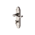 This is an image of a Heritage Brass - Door Handle for Bathroom Builders' Range Satin Nickel finish, bui520-sn that is available to order from Trade Door Handles in Kendal.