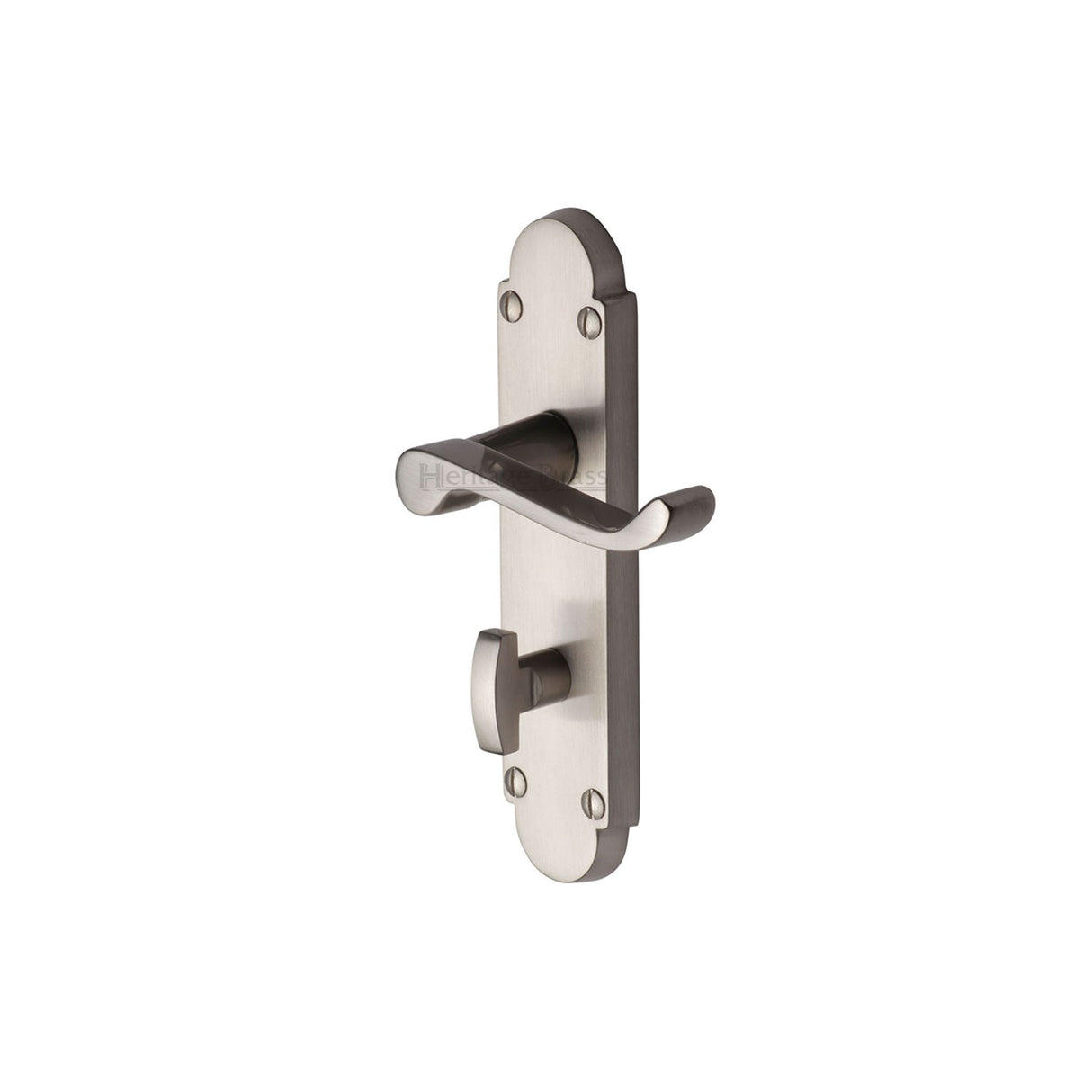 This is an image of a Heritage Brass - Door Handle for Bathroom Builders' Range Satin Nickel finish, bui520-sn that is available to order from Trade Door Handles in Kendal.