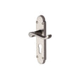 This is an image of a Heritage Brass - Door Handle for Euro Profile Plate Builders' Range Satin Nickel finish, bui548-sn that is available to order from Trade Door Handles in Kendal.