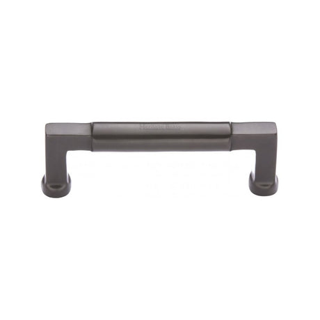 This is an image of a Heritage Brass - Cabinet Pull Bauhaus Design 101mm CTC Matt Bronze Finish, c0312-101-mb that is available to order from Trade Door Handles in Kendal.