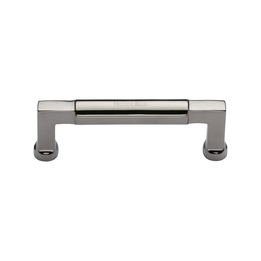 This is an image of a Heritage Brass - Cabinet Pull Bauhaus Design 101mm CTC Polished Nickel Finish, c0312-101-pnf that is available to order from Trade Door Handles in Kendal.