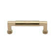 This is an image of a Heritage Brass - Cabinet Pull Bauhaus Design 101mm CTC Satin Brass Finish, c0312-101-sb that is available to order from Trade Door Handles in Kendal.