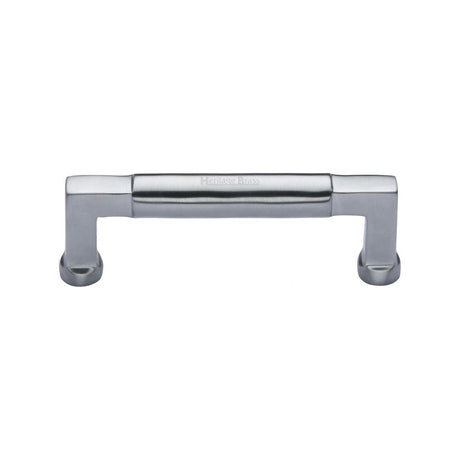 This is an image of a Heritage Brass - Cabinet Pull Bauhaus Design 101mm CTC Satin Chrome Finish, c0312-101-sc that is available to order from Trade Door Handles in Kendal.