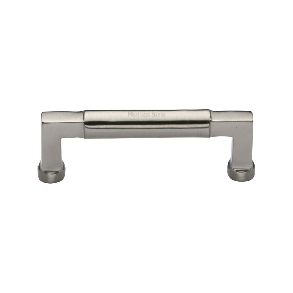 This is an image of a Heritage Brass - Cabinet Pull Bauhaus Design 101mm CTC Satin Nickel Finish, c0312-101-sn that is available to order from Trade Door Handles in Kendal.