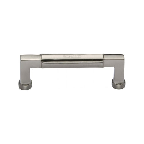 This is an image of a Heritage Brass - Cabinet Pull Bauhaus Design 101mm CTC Satin Nickel Finish, c0312-101-sn that is available to order from Trade Door Handles in Kendal.