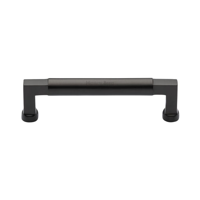 This is an image of a Heritage Brass - Cabinet Pull Bauhaus Design 128mm CTC Matt Bronze Finish, c0312-128-mb that is available to order from Trade Door Handles in Kendal.