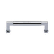 This is an image of a Heritage Brass - Cabinet Pull Bauhaus Design 128mm CTC Polished Chrome Finish, c0312-128-pc that is available to order from Trade Door Handles in Kendal.