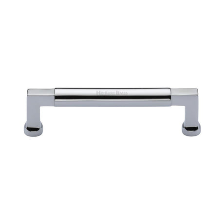 This is an image of a Heritage Brass - Cabinet Pull Bauhaus Design 128mm CTC Polished Chrome Finish, c0312-128-pc that is available to order from Trade Door Handles in Kendal.