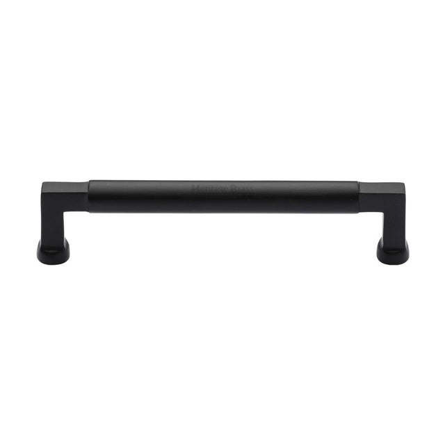 This is an image of a Heritage Brass - Cabinet Pull Bauhaus Design 160mm CTC Matt Black Finish, c0312-160-bkmt that is available to order from Trade Door Handles in Kendal.