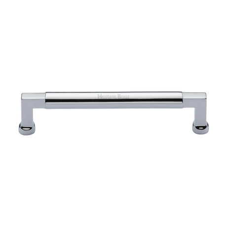 This is an image of a Heritage Brass - Cabinet Pull Bauhaus Design 160mm CTC Polished Chrome Finish, c0312-160-pc that is available to order from Trade Door Handles in Kendal.