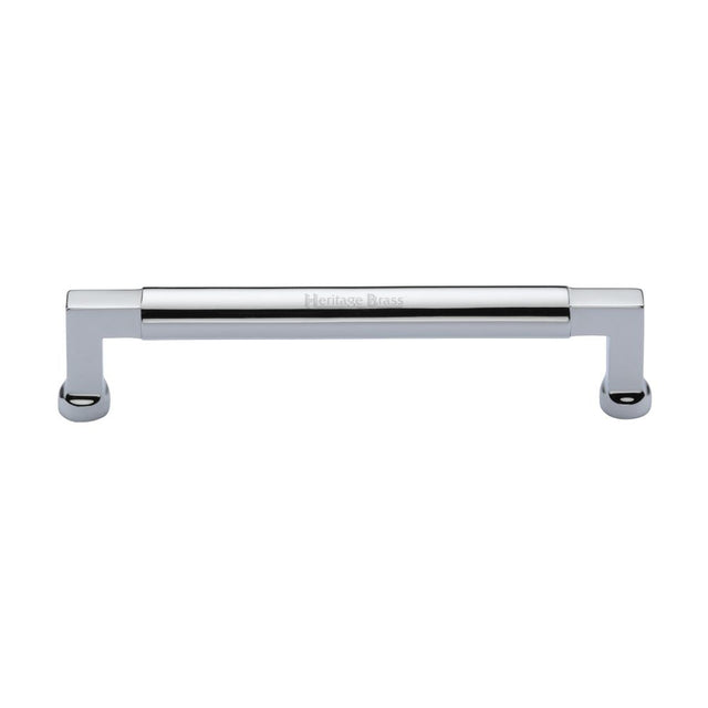 This is an image of a Heritage Brass - Cabinet Pull Bauhaus Design 160mm CTC Polished Chrome Finish, c0312-160-pc that is available to order from Trade Door Handles in Kendal.