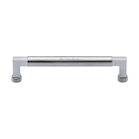 This is an image of a Heritage Brass - Cabinet Pull Bauhaus Design 160mm CTC Satin Chrome Finish, c0312-160-sc that is available to order from Trade Door Handles in Kendal.