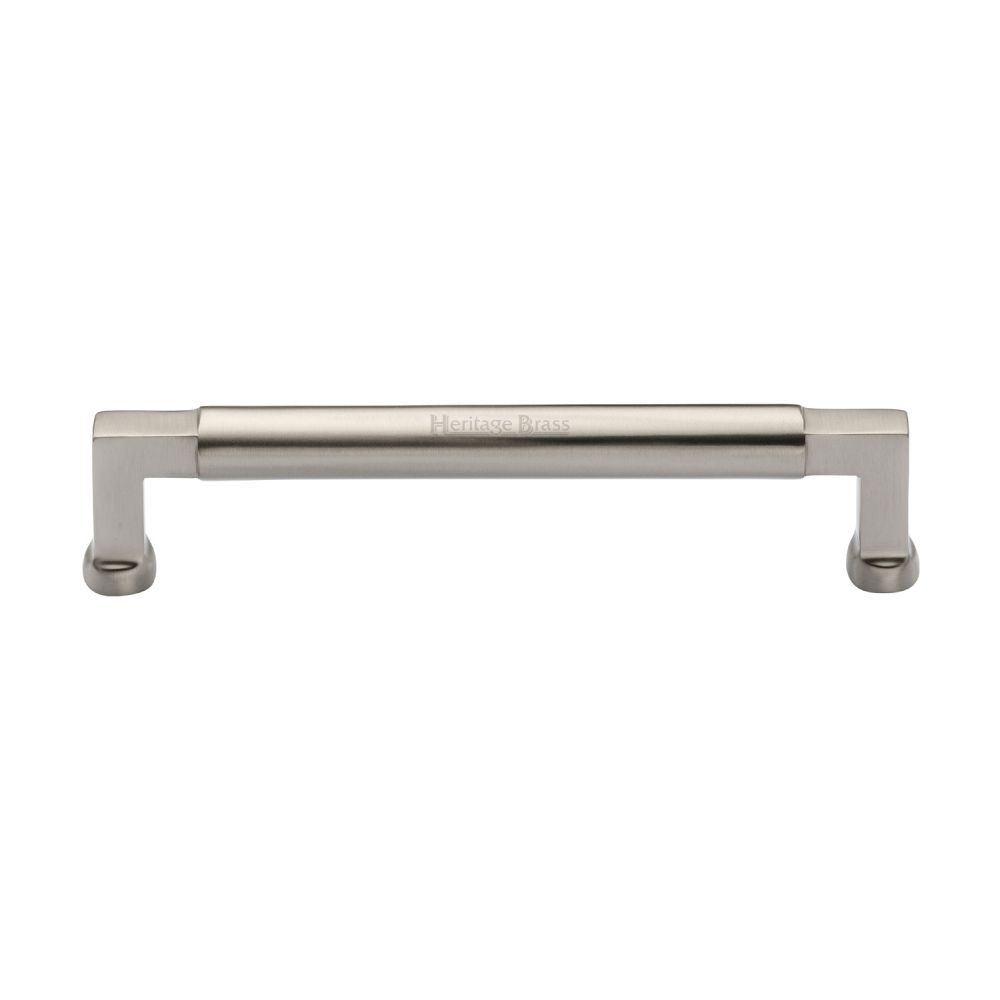 This is an image of a Heritage Brass - Cabinet Pull Bauhaus Design 160mm CTC Satin Nickel Finish, c0312-160-sn that is available to order from Trade Door Handles in Kendal.