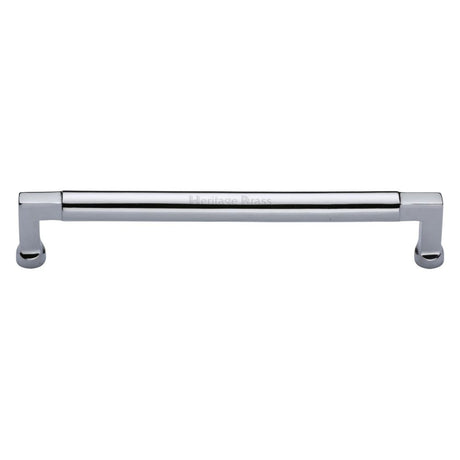 This is an image of a Heritage Brass - Cabinet Pull Bauhaus Design 203mm CTC Polished Chrome Finish, c0312-203-pc that is available to order from Trade Door Handles in Kendal.