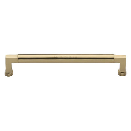 This is an image of a Heritage Brass - Cabinet Pull Bauhaus Design 203mm CTC Satin Brass Finish, c0312-203-sb that is available to order from Trade Door Handles in Kendal.