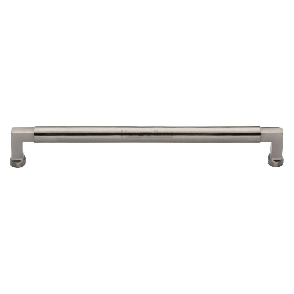 This is an image of a Heritage Brass - Cabinet Pull Bauhaus Design 203mm CTC Satin Nickel Finish, c0312-203-sn that is available to order from Trade Door Handles in Kendal.