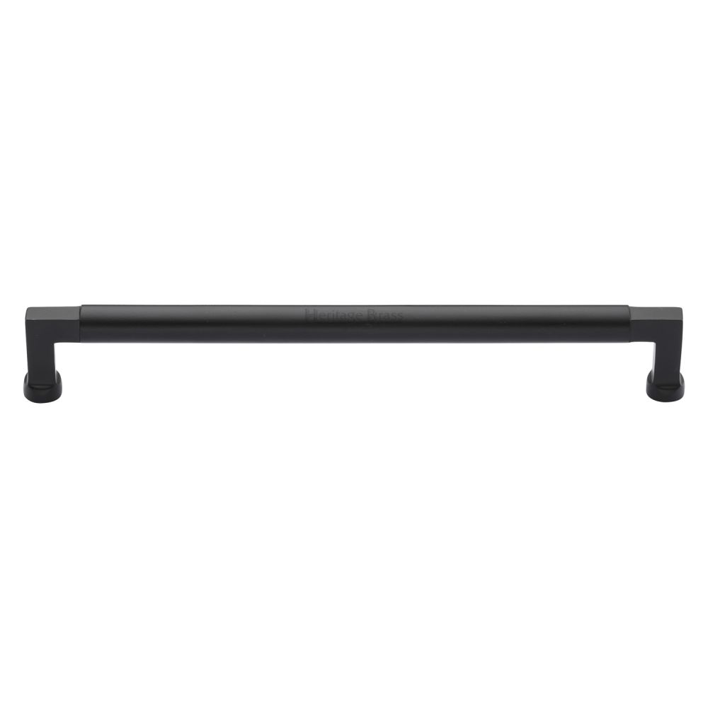 This is an image of a Heritage Brass - Cabinet Pull Bauhaus Design 254mm CTC Matt Black Finish, c0312-254-bkmt that is available to order from Trade Door Handles in Kendal.