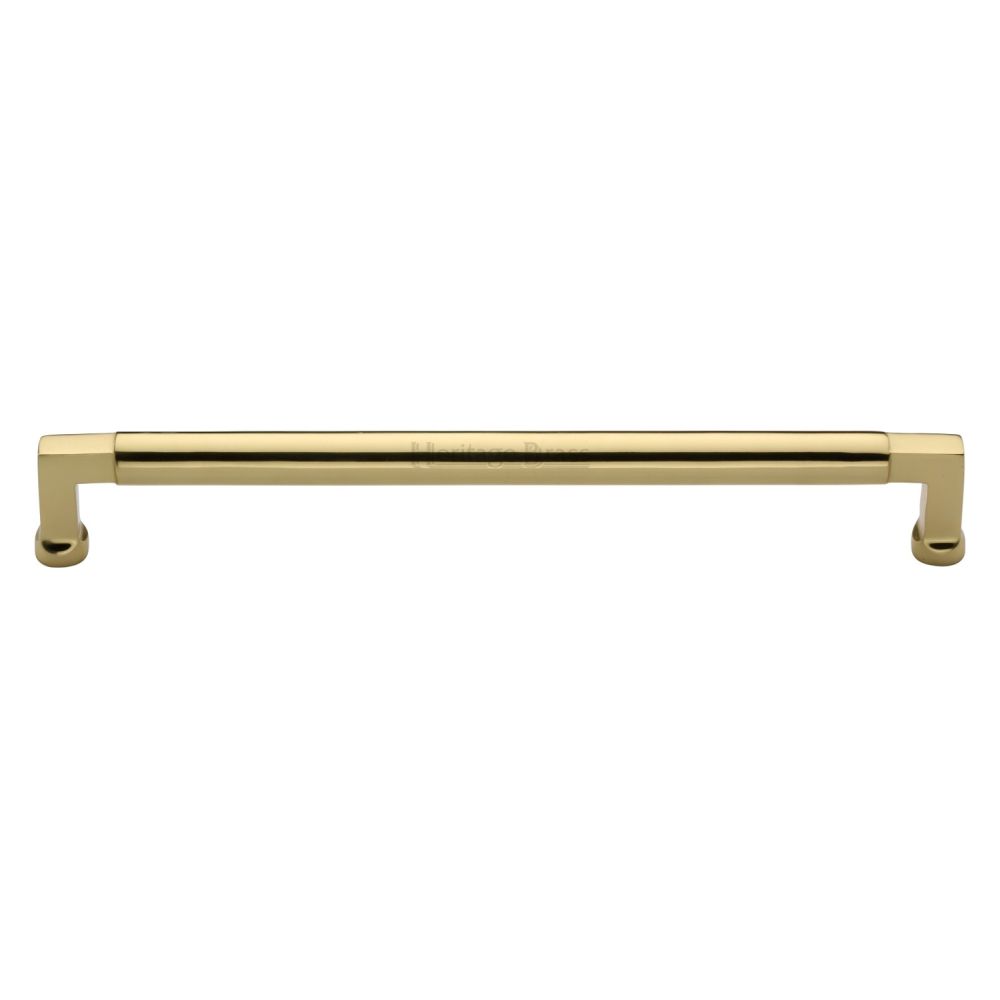 This is an image of a Heritage Brass - Cabinet Pull Bauhaus Design 254mm CTC Polished Brass Finish, c0312-254-pb that is available to order from Trade Door Handles in Kendal.